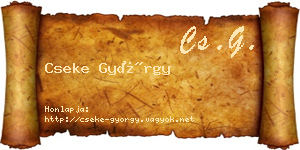 Cseke György névjegykártya