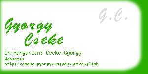 gyorgy cseke business card