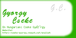 gyorgy cseke business card